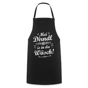 Damen Trachtenshirt Kinder Mei Dirndl Sprüche - Kochschürze - Schwarz - Vorne - AI Model Male 185 dark (185cm)
