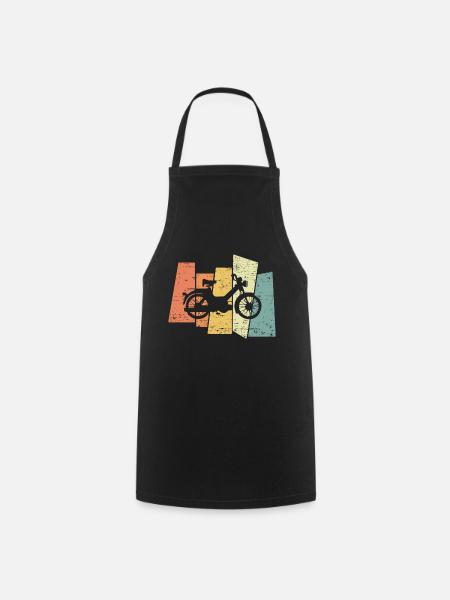 Rétro vintage mobylette moto mobylette - Tablier de cuisine - noir