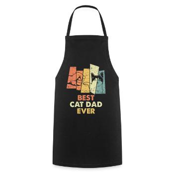 Vintage Best Cat Dad Ever Bump Fit - Kochschürze - Schwarz - Vorne - AI Model Male 185 dark (185cm)