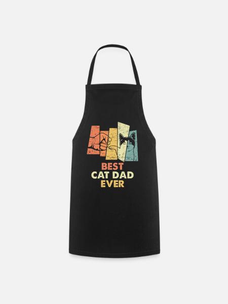 Vintage Best Cat Dad Ever Bump Fit - Tablier de cuisine - noir