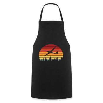 Retro glider glider gliding pilot - Cooking Apron - black - Front - AI Model Male 185 dark (185cm)