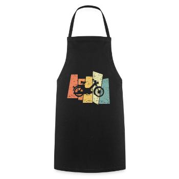 Retro Vintage Moped Motorcycle Moped Rider - Tablier de cuisine - noir - Devant - AI Model Male 185 dark (185cm)