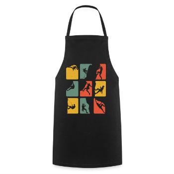 Rock Climbers Vintage Climbing Mountains Climber - Cooking Apron - black - Front - AI Model Male 185 dark (185cm)