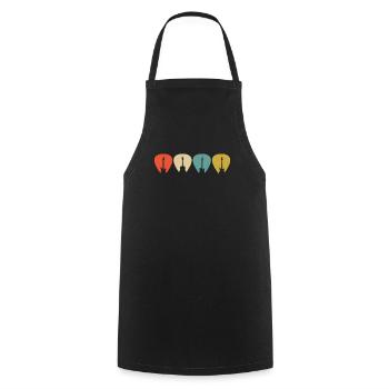 Guitar plectrum for guitarists guitarist retro - Cooking Apron - black - Front - AI Model Male 185 dark (185cm)