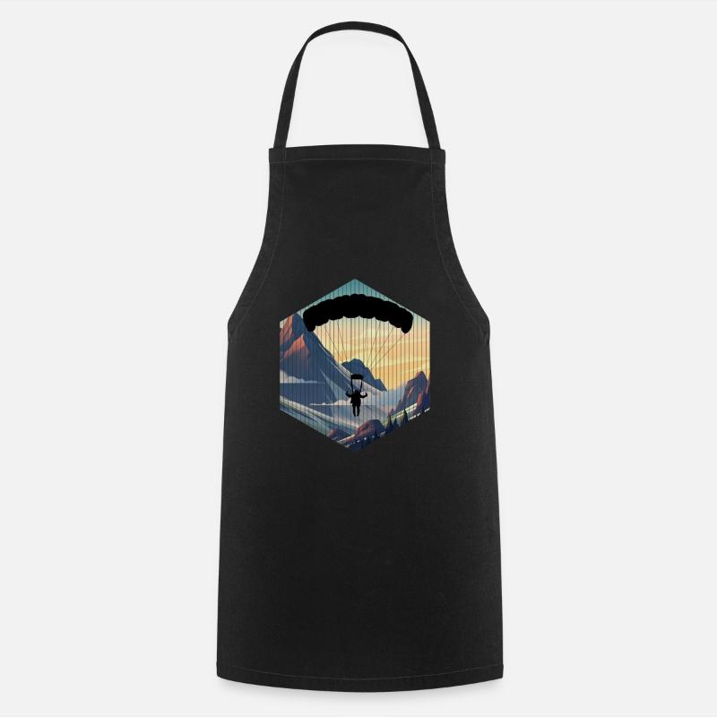 skydiving lovers and parachuting fans - Cooking Apron - black