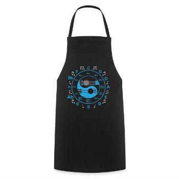 Yin Yang Acoustic Guitar Guitar Player Chords - Cooking Apron - black - Front - AI Model Male 185 dark (185cm)