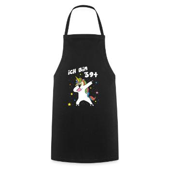 Ich bin 39 Einhorn Dab Dabbing Unicorn - Kochschürze - Schwarz - Vorne - AI Model Male 185 dark (185cm)