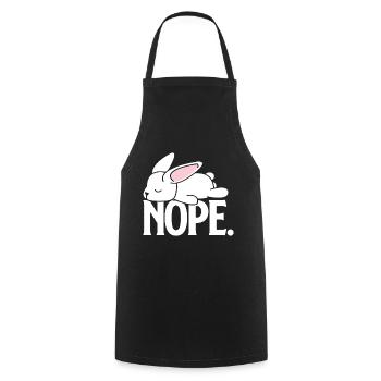 Nope Lazy Rabbit Funny Cute Rabbit Sleeping Rabbit - Tablier de cuisine - noir - Devant - AI Model Male 185 dark (185cm)