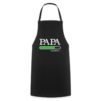 Papa Loading Schwangerschaft Verkünden Baby Geburt - Kochschürze - Schwarz - Vorne - AI Model Male 185 dark (185cm)