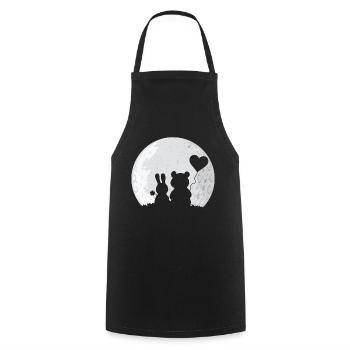 Rabbit Bear Love Couple Valentine's Rabbit Lover - Cooking Apron - black - Front - AI Model Male 185 dark (185cm)