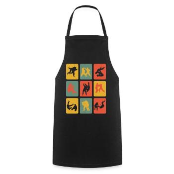Retro Judo Judoka Martial Arts Vintage Judo Fighter - Cooking Apron - black - Front - AI Model Male 185 dark (185cm)