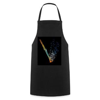 Clarinet Vintage Musical Notes Music Clarinetist - Cooking Apron - black - Front - AI Model Male 185 dark (185cm)
