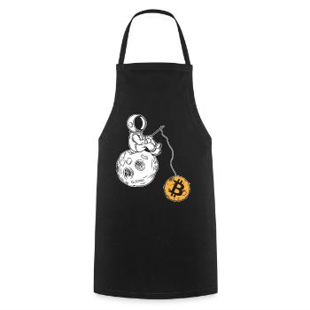 Bitcoin Astronaut Moon Angler Crypto To The Moon - Cooking Apron - black - Front - AI Model Male 185 dark (185cm)