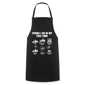 Things I Do In My Time Pottery Clay Ceramic Artist - Cooking Apron - black - Front - AI Model Male 185 dark (185cm)
