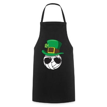 Volley-ball Saint-Patrick Jour Trèfle chance chapeau - Tablier de cuisine - noir - Devant - AI Model Male 185 dark (185cm)