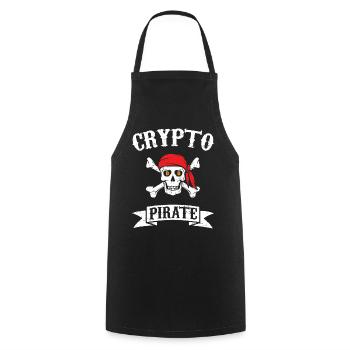 Crypto Pirate Bitcoin Pirates BTC tête de mort - Tablier de cuisine - noir - Devant - AI Model Male 185 dark (185cm)