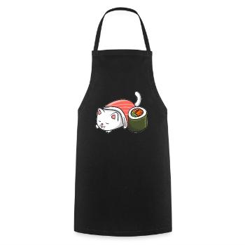 Kawaii Cat Sushi Japon Manga Anime Cat - Tablier de cuisine - noir - Devant - AI Model Male 185 dark (185cm)
