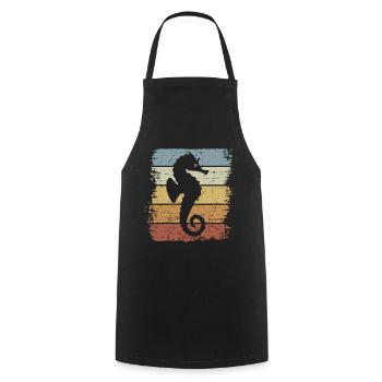 Seepferdchen Frühschwimmer Schwimmen Vintage - Kochschürze - Schwarz - Vorne - AI Model Male 185 dark (185cm)