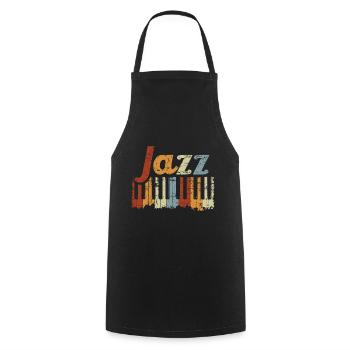 Vintage Klavier Musikinstrument Jazz Klavier Piano - Kochschürze - Schwarz - Vorne - AI Model Male 185 dark (185cm)