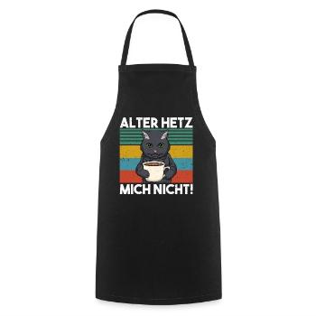 Katze Hetz Mich Nicht - Schwarze Katze Kaffee - Kochschürze - Schwarz - Vorne - AI Model Male 185 dark (185cm)