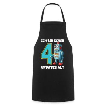 Geburtstagsshirt 4 Jahre Roboter 4. Geburtstag - Kochschürze - Schwarz - Vorne - AI Model Male 185 dark (185cm)