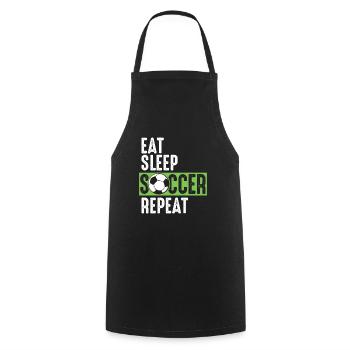 Eat Sleep Soccer Repeat - Cooking Apron - black - Front - AI Model Male 185 dark (185cm)