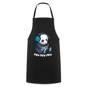 Gaming Panda Pew Video Game Computer Gamer - Cooking Apron - black - Front - AI Model Male 185 dark (185cm)