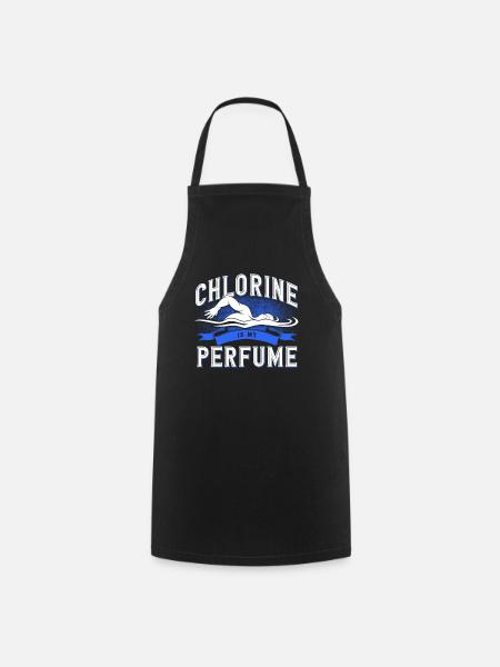 Chlorine Is My Perfume Schwimmer Schwimmen - Kochschürze - Schwarz
