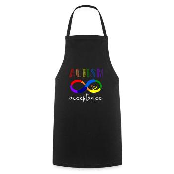 Autism Acceptance Awareness Vintage Colorful - Cooking Apron - black - Front - AI Model Male 185 dark (185cm)