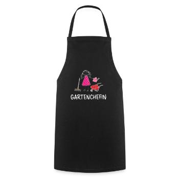 Garten Chefin Gärtner Gartenchefin Strichmännchen - Kochschürze - Schwarz - Vorne - AI Model Male 185 dark (185cm)