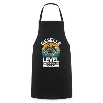 Geselle 2022 Gesellenprüfung Bestanden Level - Kochschürze - Schwarz - Vorne - AI Model Male 185 dark (185cm)