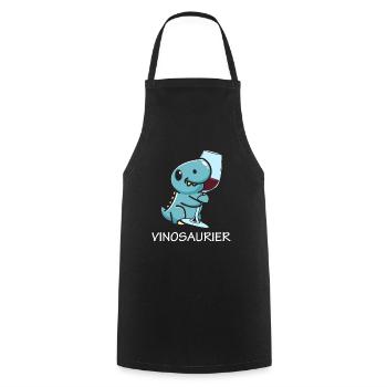 Vinodino Vinosaur Vinosaurus Rex Wine Vino - Cooking Apron - black - Front - AI Model Male 185 dark (185cm)