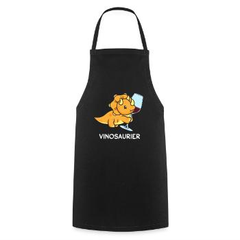 Vinodino Vinosaur Vinosaurus Rex Wine Vino - Cooking Apron - black - Front - AI Model Male 185 dark (185cm)