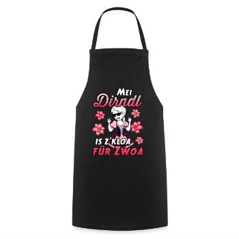 Mei Dirndl is z kloa für Zwoa Damen Trachten Shirt - Kochschürze - Schwarz - Vorne - AI Model Male 185 dark (185cm)