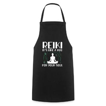Reiki Sayings | Reiki Master Spiritual Gifts - Cooking Apron - black - Front - AI Model Male 185 dark (185cm)