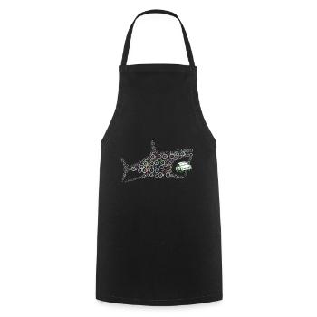 Requin poisson mange vélo vélo climat - Tablier de cuisine - noir - Devant - AI Model Male 185 dark (185cm)