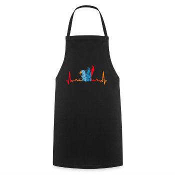 ECG Welding Blacksmith Heartbeat Welder - Cooking Apron - black - Front - AI Model Male 185 dark (185cm)