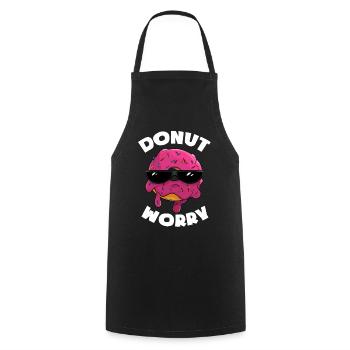 Donut Worry - Delicious donut with sunglasses - Cooking Apron - black - Front - AI Model Male 185 dark (185cm)