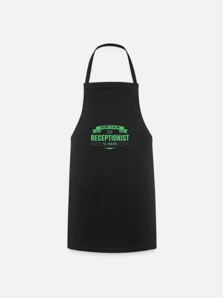 Reste calme le réceptionniste est ici réception - Tablier de cuisine - noir