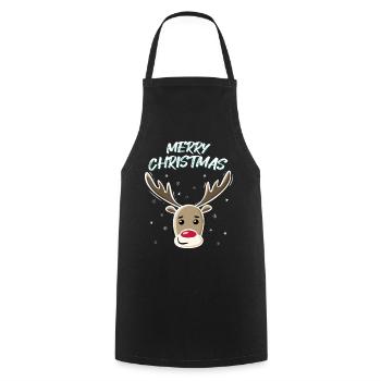 Weihnachtshirsch Rentier Weihnachten Geschenkidee - Kochschürze - Schwarz - Vorne - AI Model Male 185 dark (185cm)