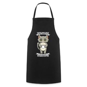 Kaffee Redet Nicht Kaffee Jammert Nicht Katze - Kochschürze - Schwarz - Vorne - AI Model Male 185 dark (185cm)