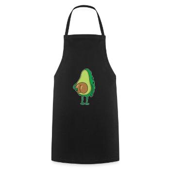 Avocadosamen Arsch vegan Avocado Hintern Gesäß - Kochschürze - Schwarz - Vorne - AI Model Male 185 dark (185cm)