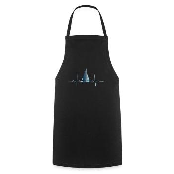 Sailboat Hearbeat - Kochschürze - Schwarz - Vorne - AI Model Male 185 dark (185cm)