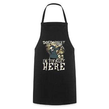 I'm finally here Dabbender Grim Reaper Dabbing Moon - Cooking Apron - black - Front - AI Model Male 185 dark (185cm)