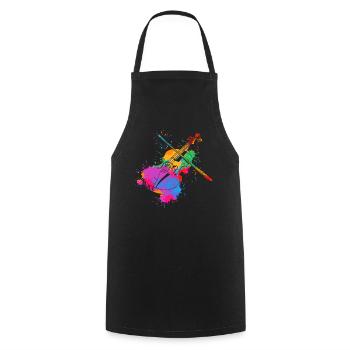 Violon Splash Coloré Violon Joueur Musique Orchestre Violon - Tablier de cuisine - noir - Devant - AI Model Male 185 dark (185cm)