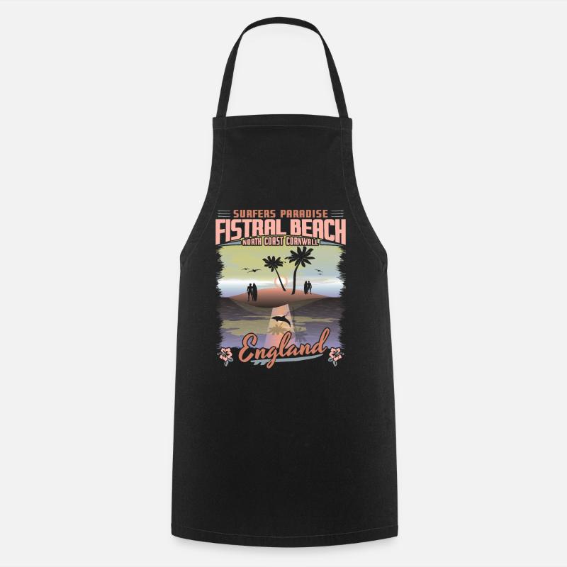 FISTRAL BEACH CORNWALL ENGLAND - SURF CITY - Cooking Apron - black