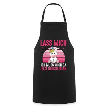 Laissez-moi je dois entrer maintenant Licorne - Tablier de cuisine - noir - Devant - AI Model Male 185 dark (185cm)