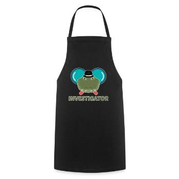 Investigator - Alligator Crocodile Reptiles - Cooking Apron - black - Front - AI Model Male 185 dark (185cm)