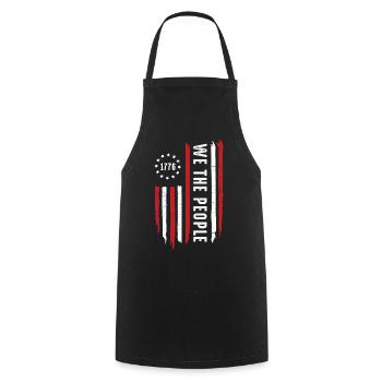 We The Police American History 1776 Patriotic - Cooking Apron - black - Front - AI Model Male 185 dark (185cm)