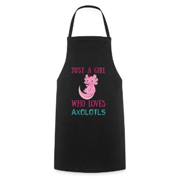 Girl Loves Axolotls Cute Fish Kawaii Axolotl - Cooking Apron - black - Front - AI Model Male 185 dark (185cm)